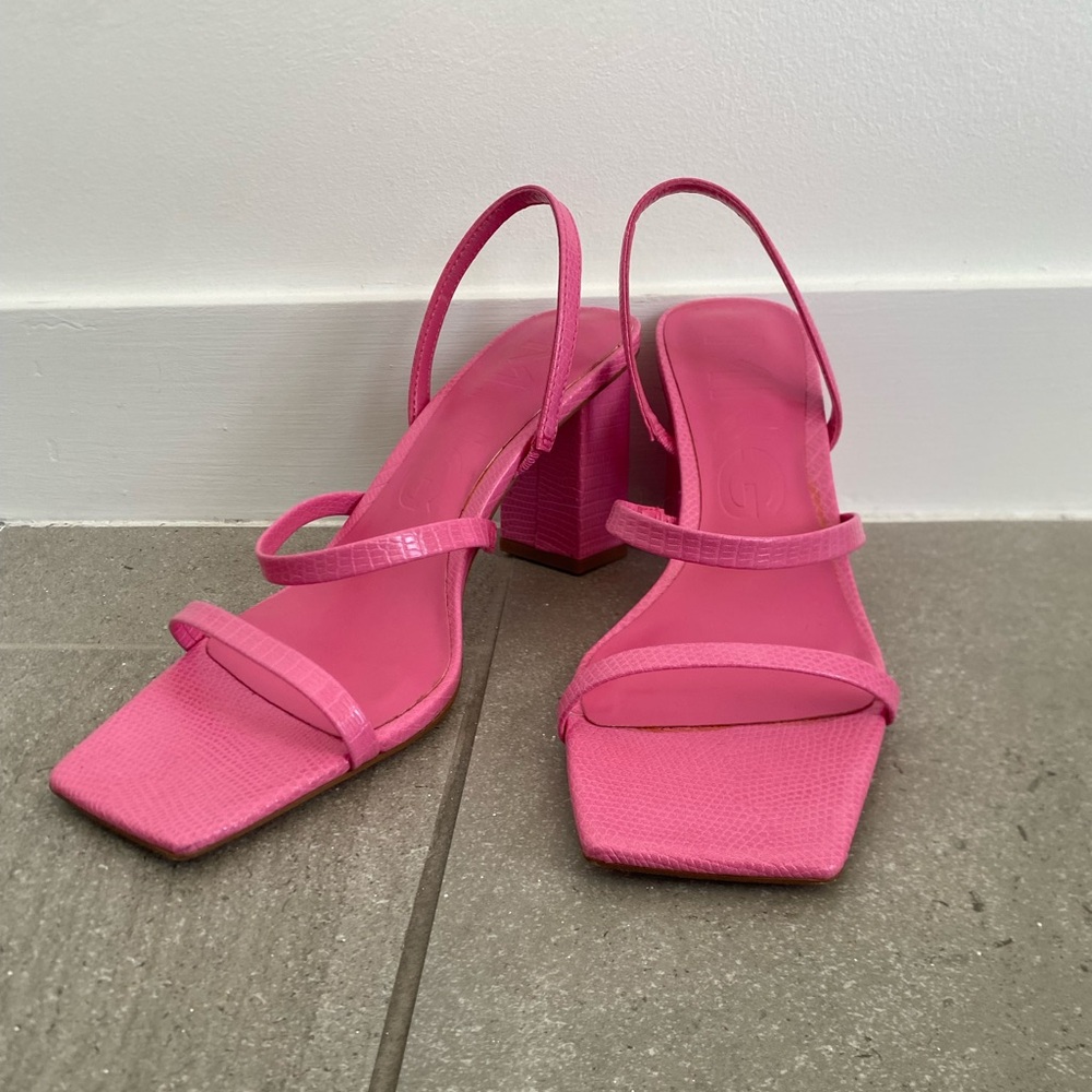 MNG (Mango) pink strappy heeled sandals, EU 38